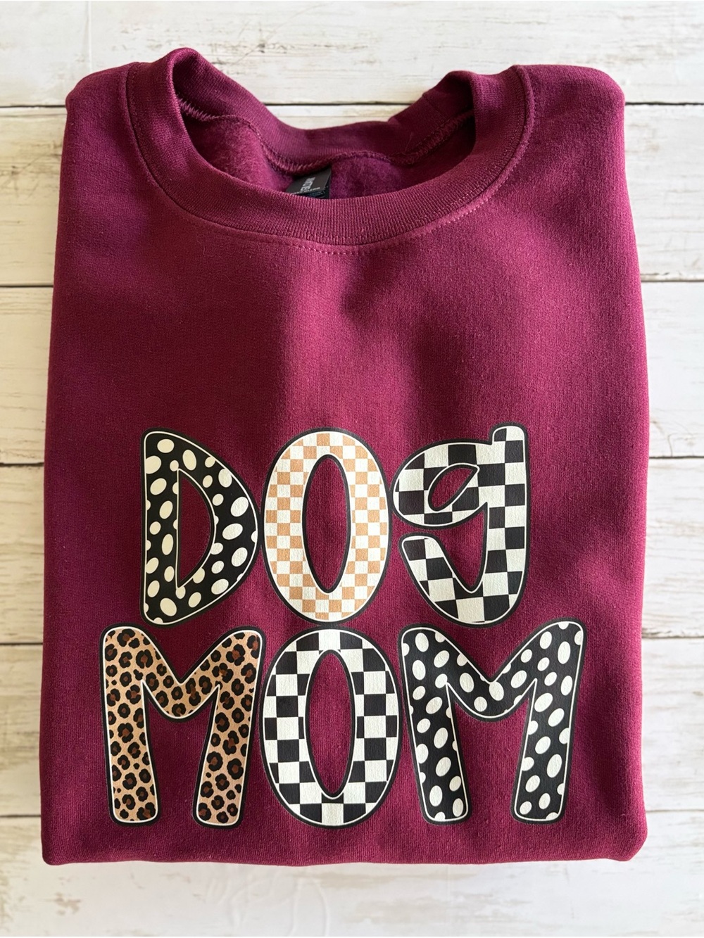 Women’s Maroon Dog Mom Sweatshirt
